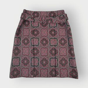 NEW Be A Line Skirt | 4 | Maroon Black | Lined | Career Office 70s Boho